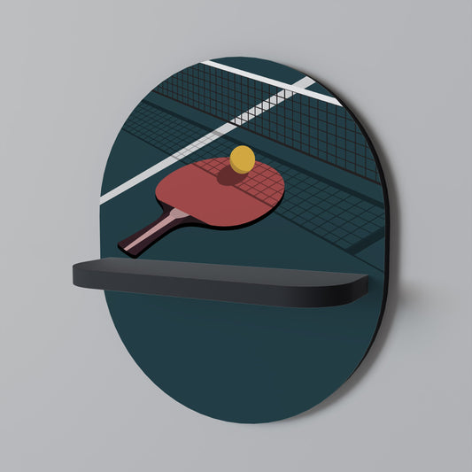 Mensola ovale per GIOCO PING-PONG in finitura nera
