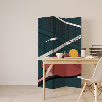 PING-PONG GAME Divisorio decorativo per ambienti a 3 pannelli