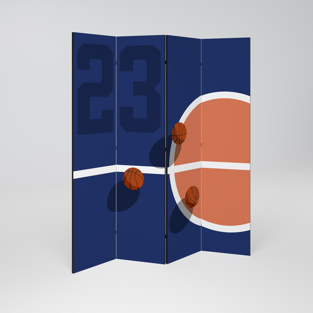 FAMOUS NUMBER 23 Decorative 4-Panel Room Divider
