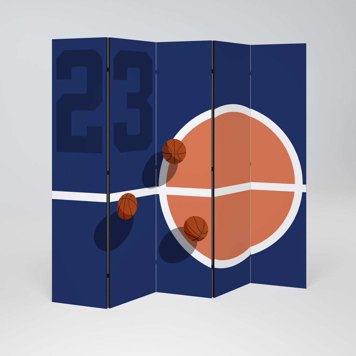 FAMOUS NUMBER 23 Decorative 5-Panel Room Divider