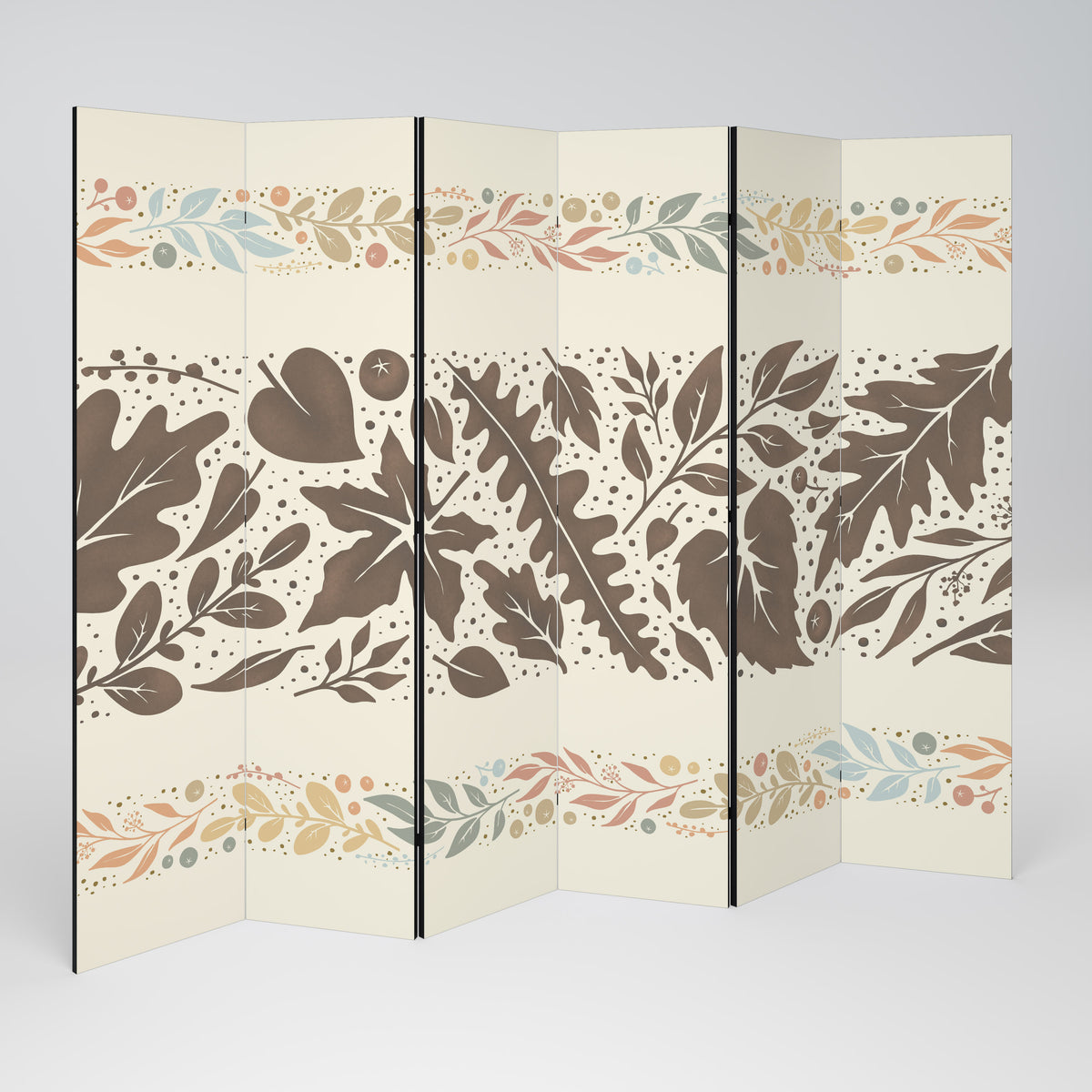 FOLIAGE ROWS Decorative 6-Panel Room Divider