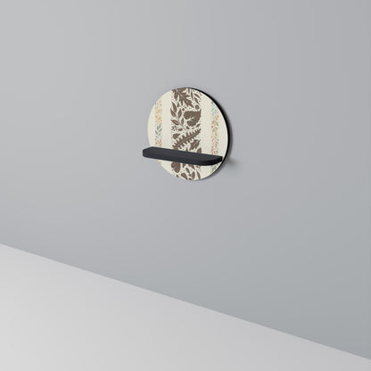 FOLIAGE TALES Round Art Shelf In Black Finish