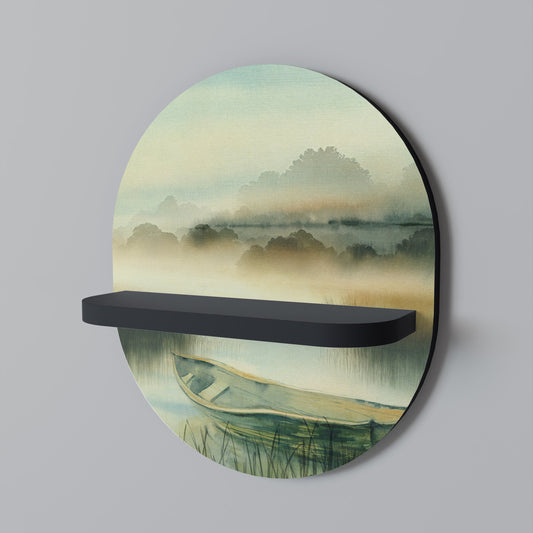 MORNING BY THE LAKE Mensola ovale per opere d'arte in finitura nera