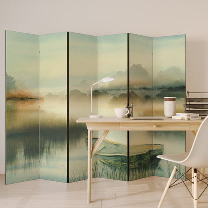 MORNING BY THE LAKE Divisorio decorativo per ambienti a 6 pannelli