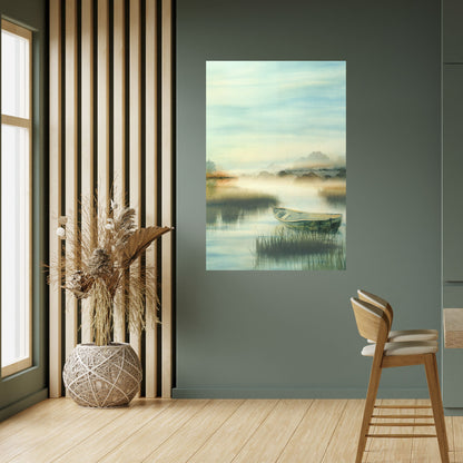 MATTINA SUL LAGO Poster verticale staccabile e attaccabile