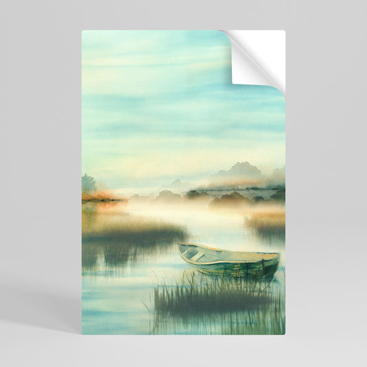 MATTINA SUL LAGO Poster verticale staccabile e attaccabile