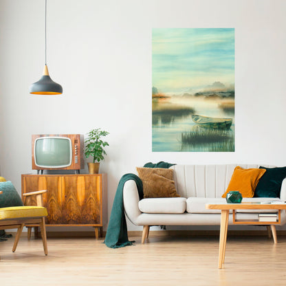 MATTINA SUL LAGO Poster verticale staccabile e attaccabile