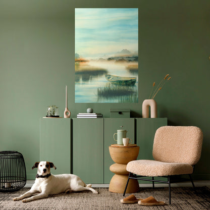 MATTINA SUL LAGO Poster verticale staccabile e attaccabile