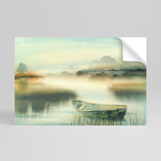 MATTINA SUL LAGO Poster orizzontale staccabile e attaccabile
