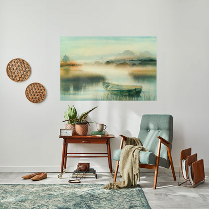 MATTINA SUL LAGO Poster orizzontale staccabile e attaccabile
