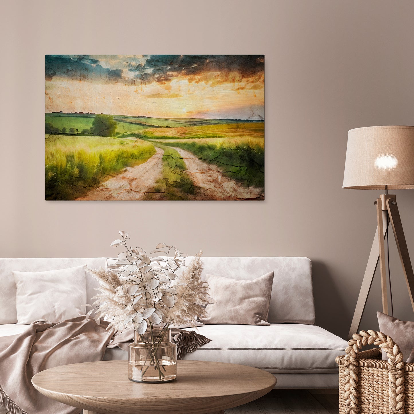 SUNSET PATH Stampa su tela orizzontale