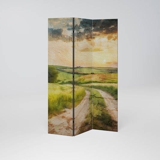 SUNSET PATH - Divisorio decorativo per ambienti a 3 pannelli