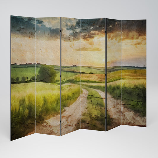 SUNSET PATH - Divisorio decorativo per ambienti a 6 pannelli