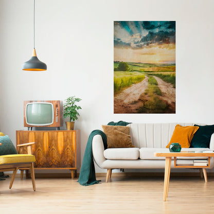 Poster verticale staccabile e attaccabile "SENTIERO DEL TRAMONTO"