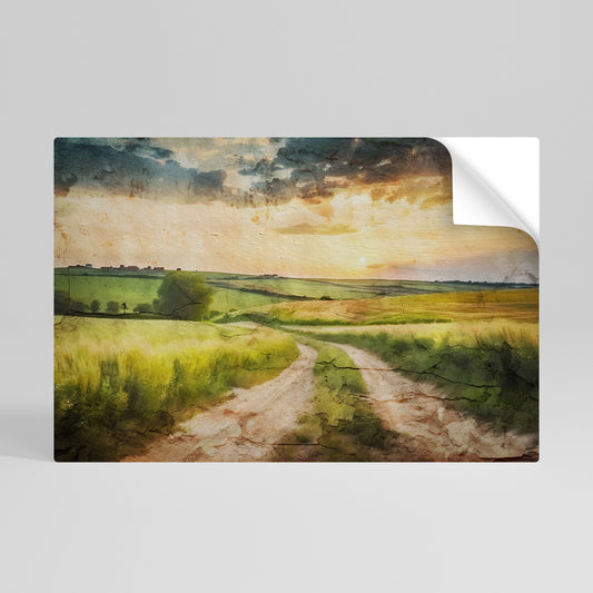 Poster orizzontale staccabile e attaccabile "SENTIERO DEL TRAMONTO"