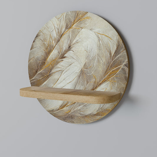 Mensola rotonda SOFT PLUMAGE in effetto rovere
