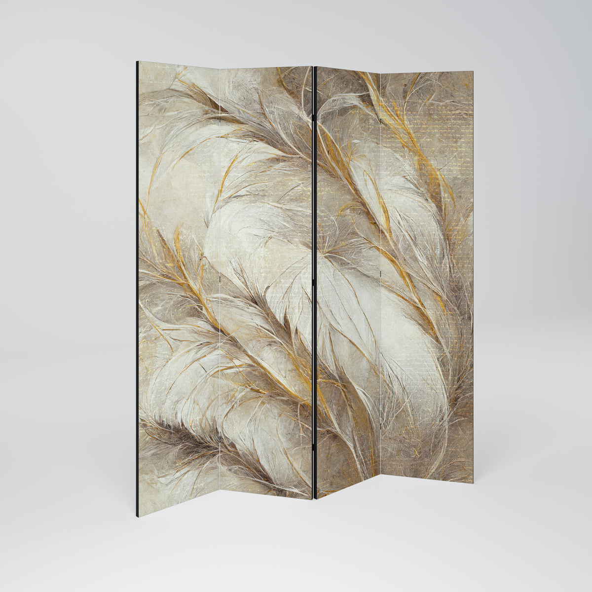 SOFT PLUMAGE Paravento Decorativo a 4 Pannelli