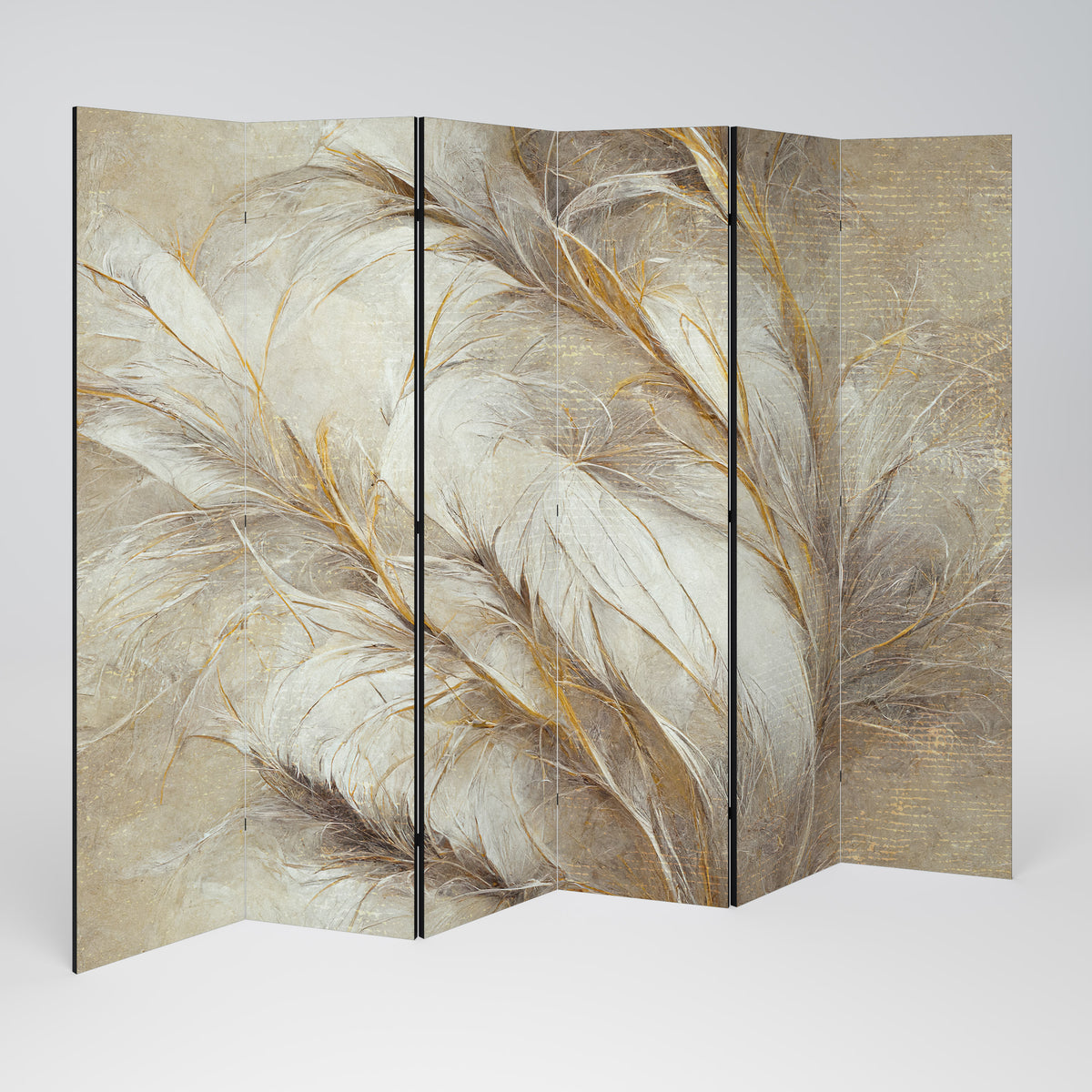 SOFT PLUMAGE Paravento Decorativo a 6 Pannelli