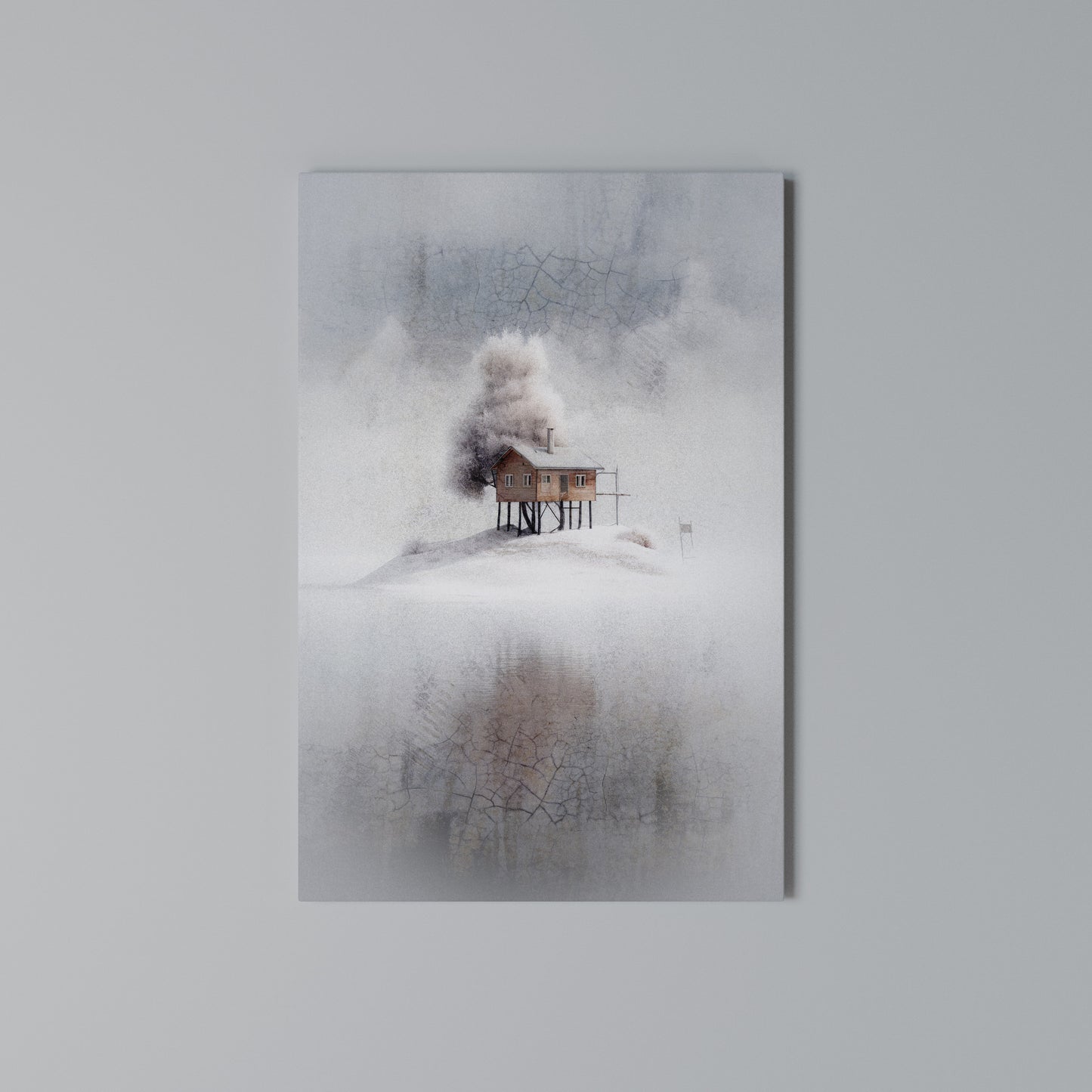 SILENT CABIN Stampa su Tela Verticale