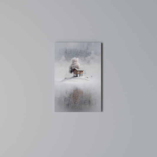 SILENT CABIN Stampa su Tela Verticale