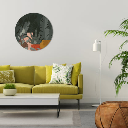 COMPOSIZIONE TROPICALE Arte murale rotonda