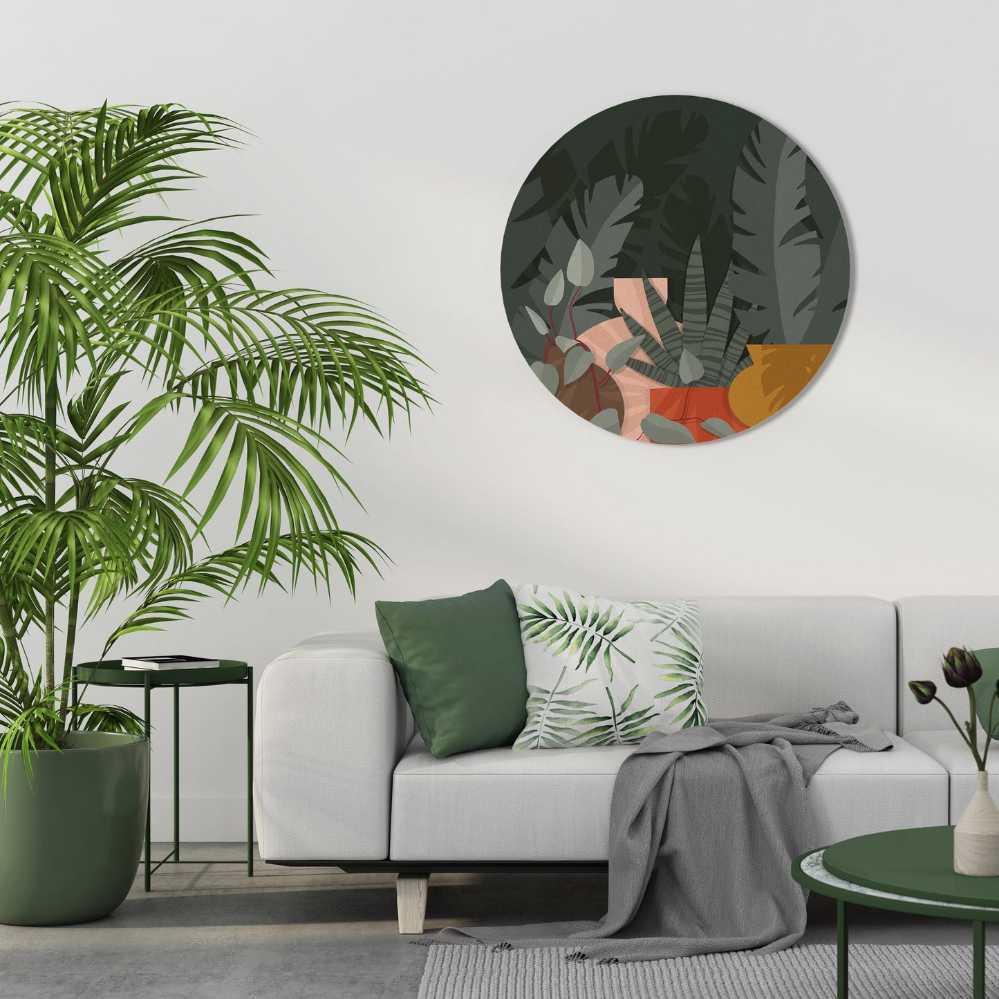 COMPOSIZIONE TROPICALE Arte murale rotonda