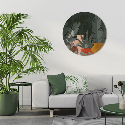 COMPOSIZIONE TROPICALE Arte murale rotonda