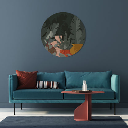 COMPOSIZIONE TROPICALE Arte murale rotonda