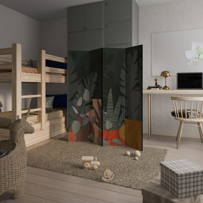 COMPOSIZIONE TROPICALE Divisorio decorativo per ambienti a 4 pannelli