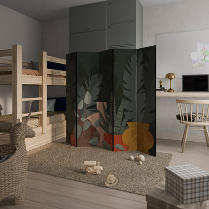 COMPOSIZIONE TROPICALE Divisorio decorativo per ambienti a 5 pannelli