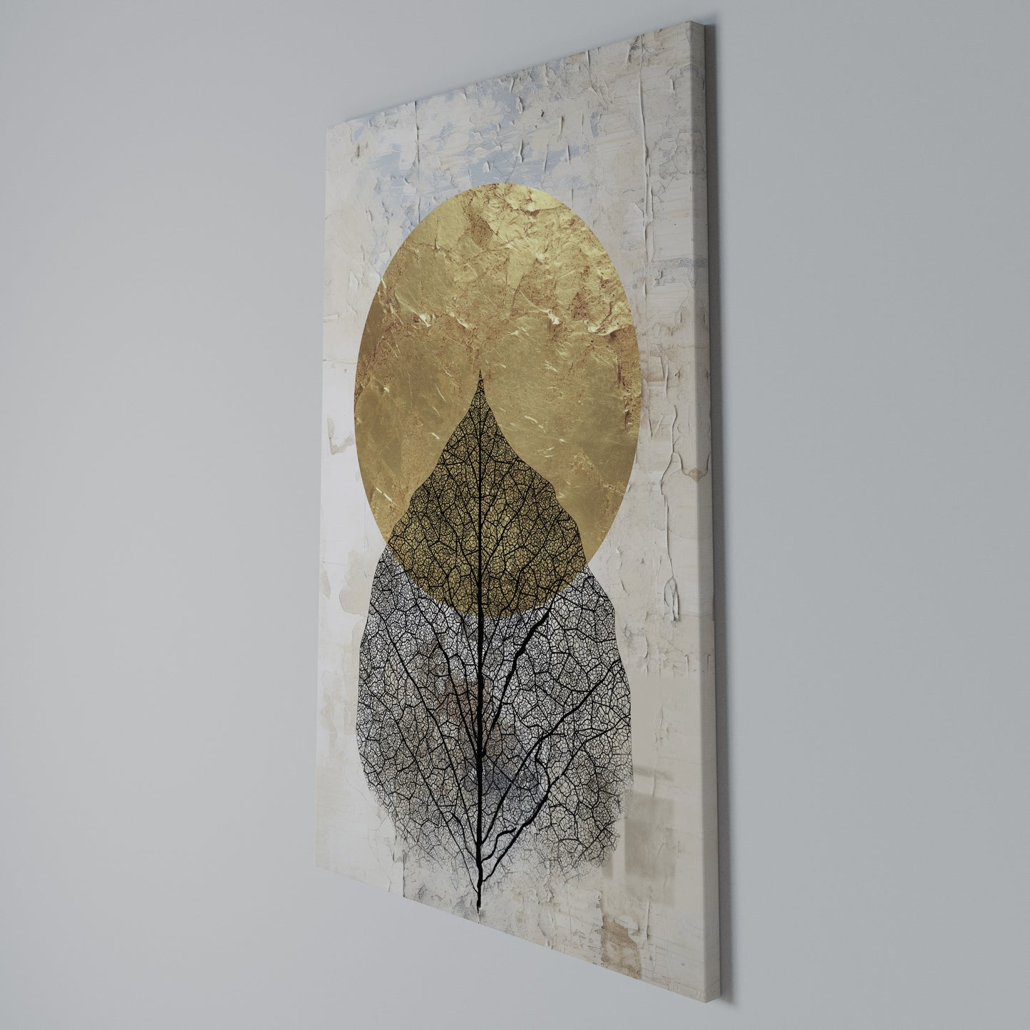 GOLD NERVATIO Stampa su Tela Verticale