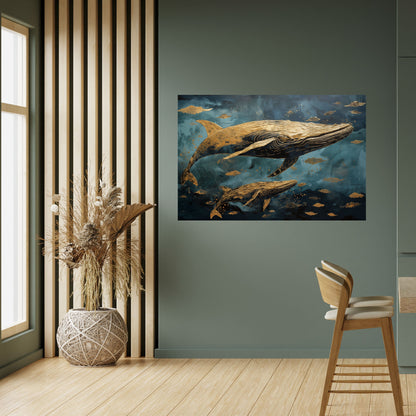 Poster orizzontale staccabile e attaccabile WHALE SONG SYMPHONY