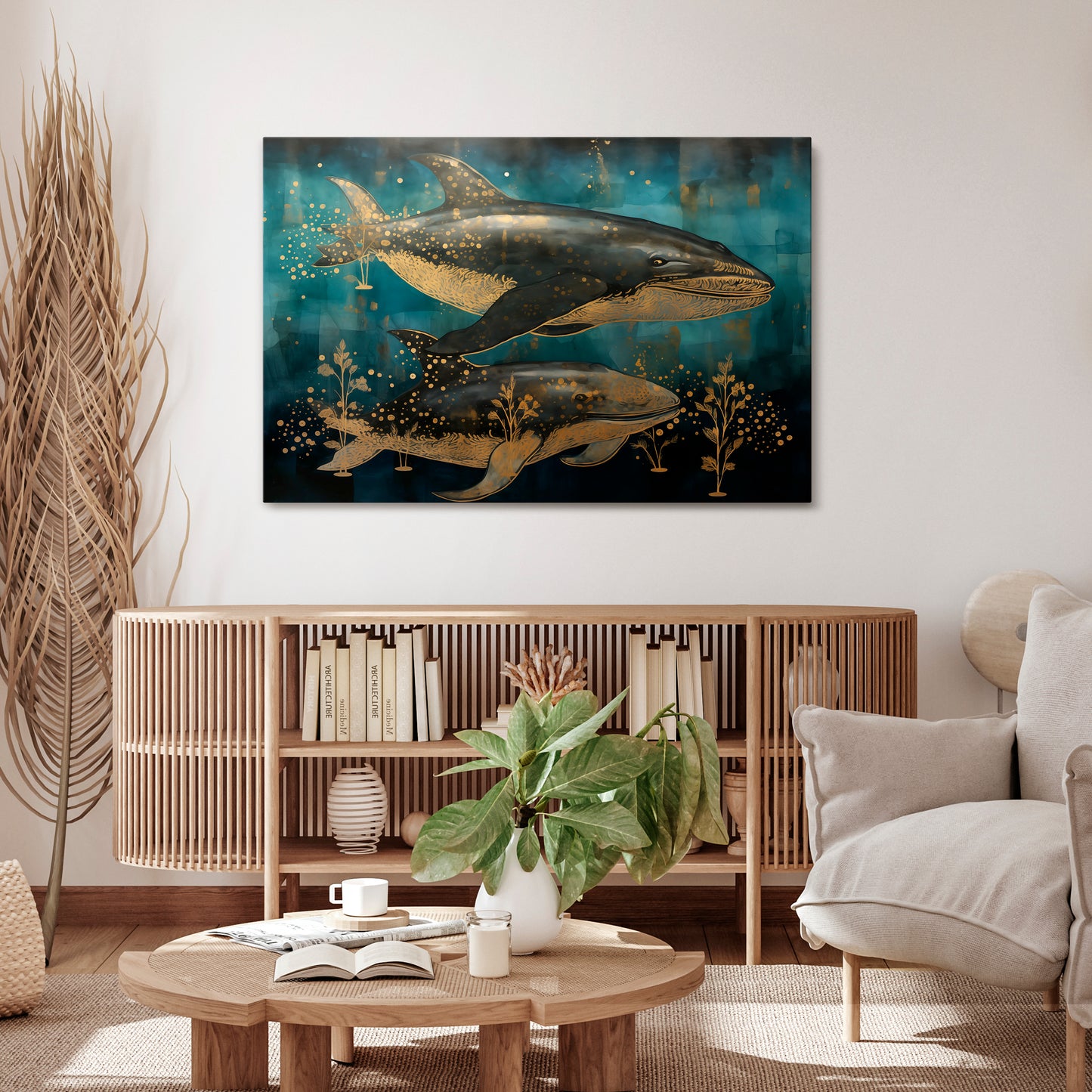 AQUATIC ELEGANCE Horizontal Canvas Print