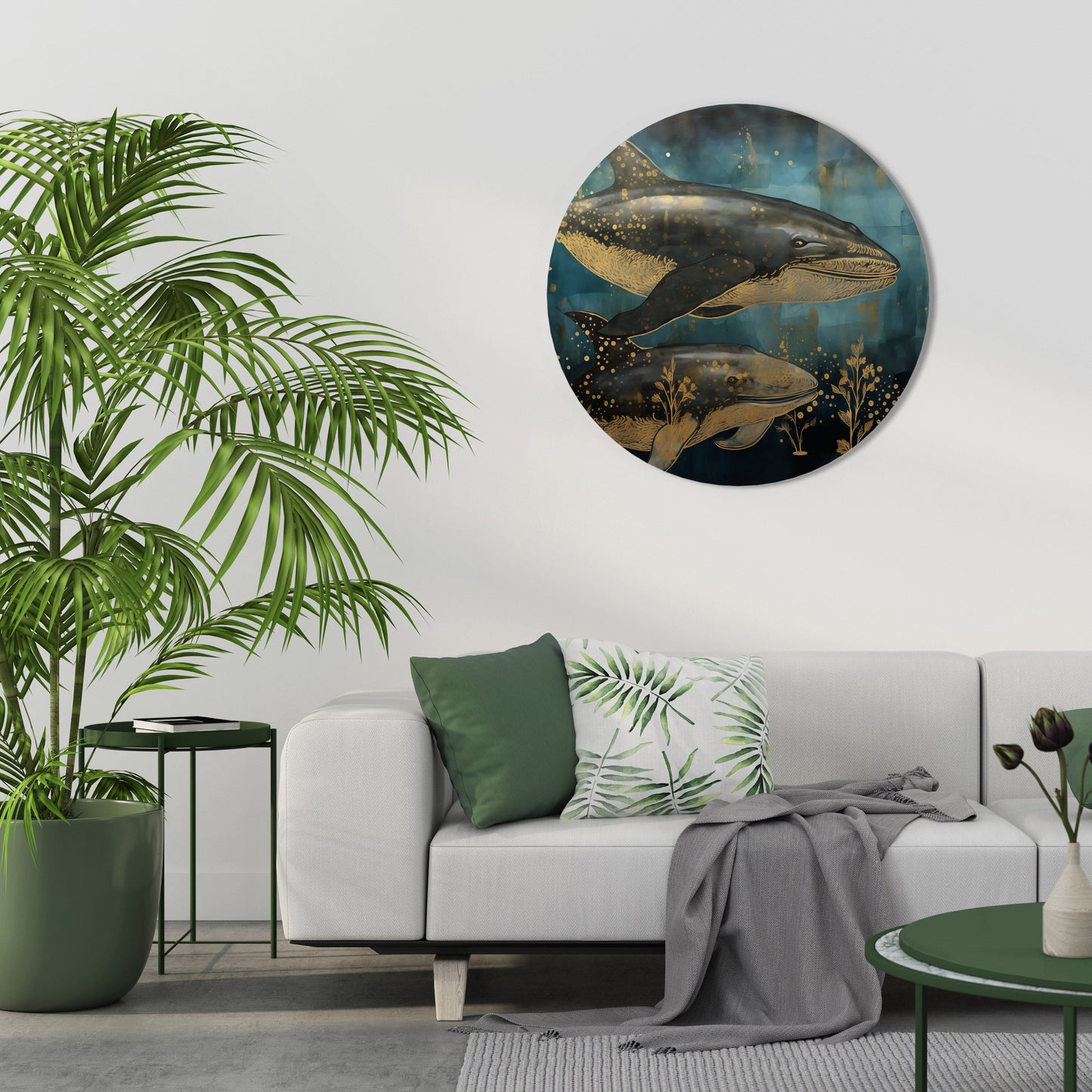 ELEGANZA ACQUATICA Arte murale rotonda