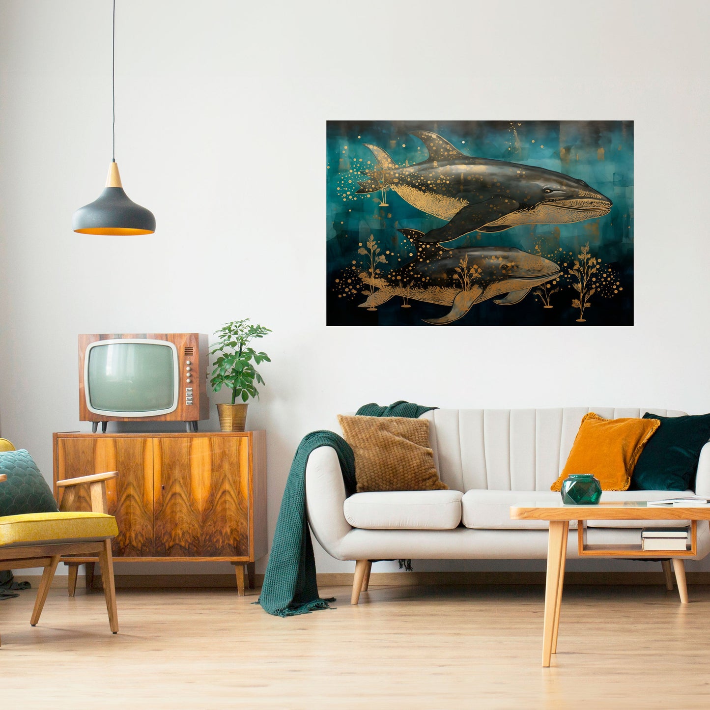 Poster orizzontale staccabile e attaccabile AQUATIC ELEGANCE