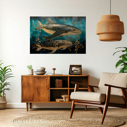 Poster orizzontale staccabile e attaccabile AQUATIC ELEGANCE