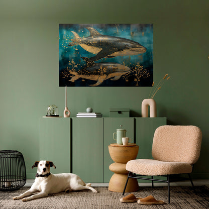 Poster orizzontale staccabile e attaccabile AQUATIC ELEGANCE