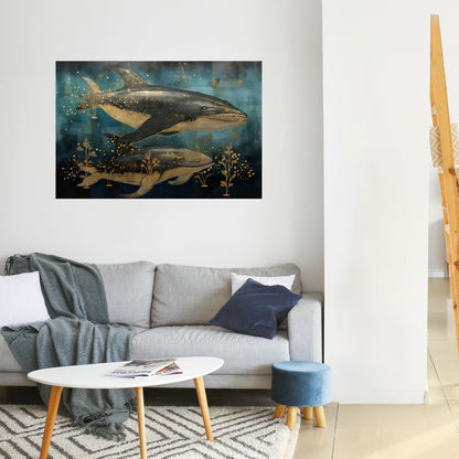 Poster orizzontale staccabile e attaccabile AQUATIC ELEGANCE