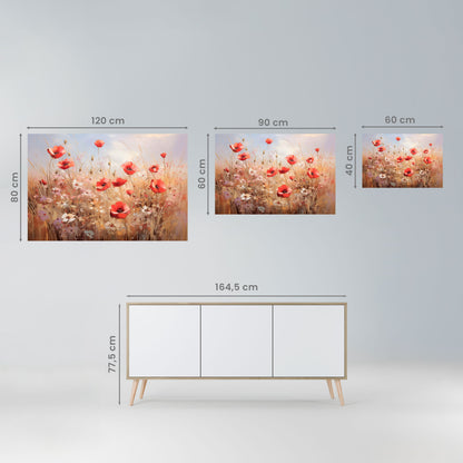 Poster orizzontale staccabile e attaccabile "PAESAGGIO DA SOGNO DI PAPAVERO"