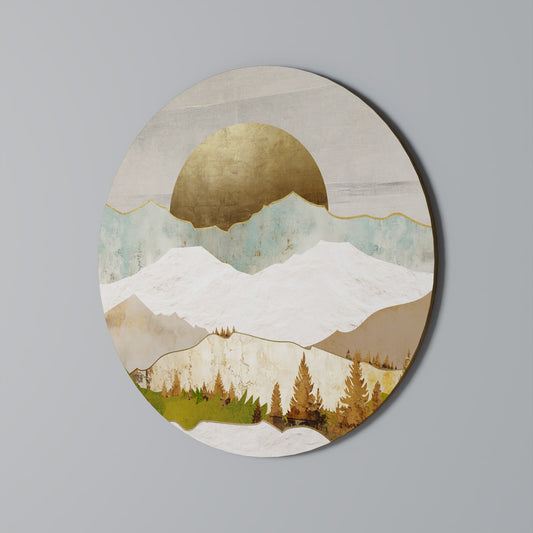 Decorazione murale rotonda INVERNO DORATO