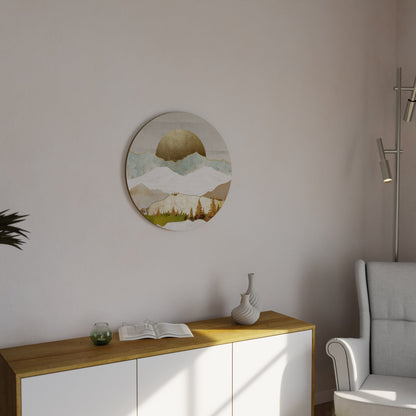 GOLDEN WINTER Round Wall Art