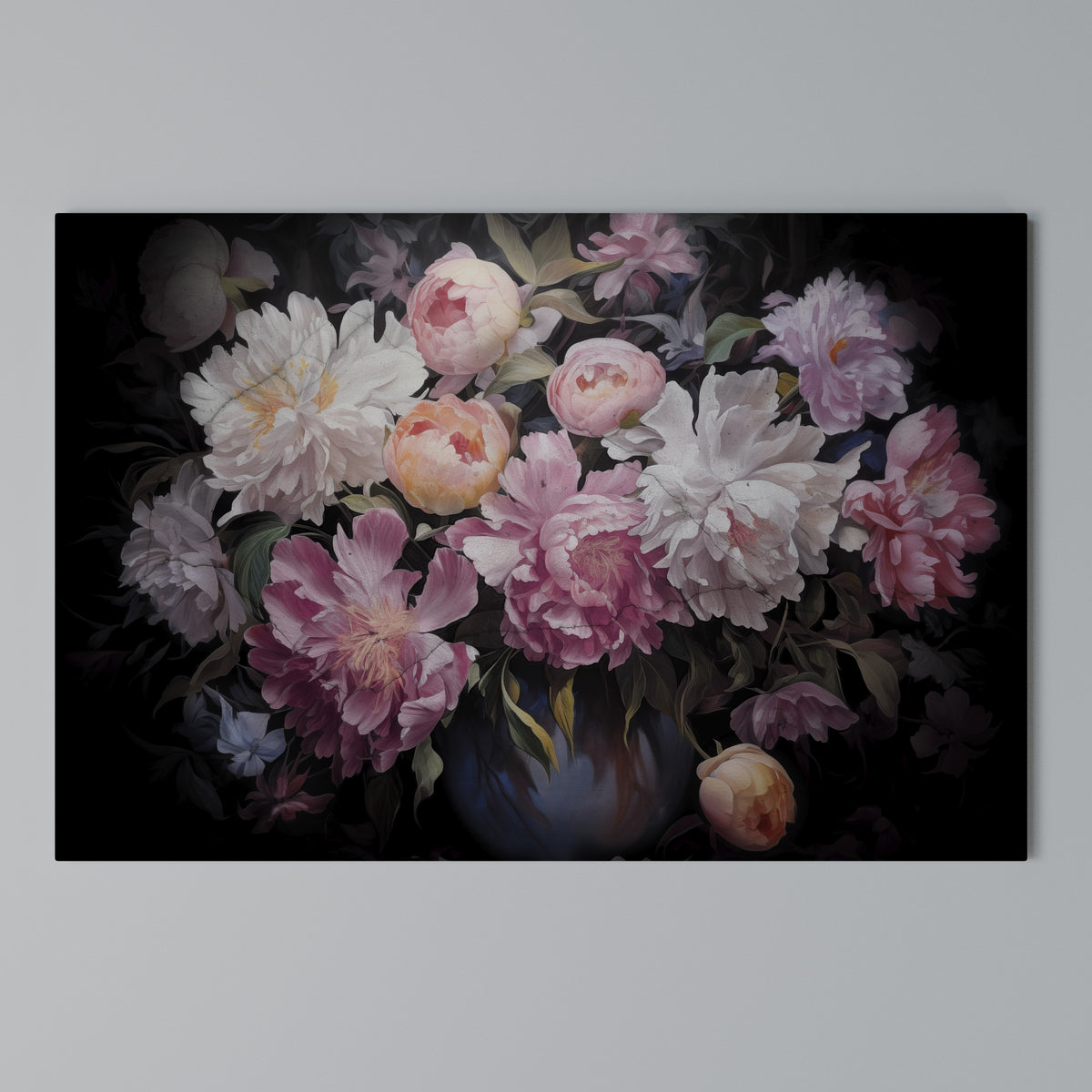 CRASHED PEONIES Stampa su tela orizzontale