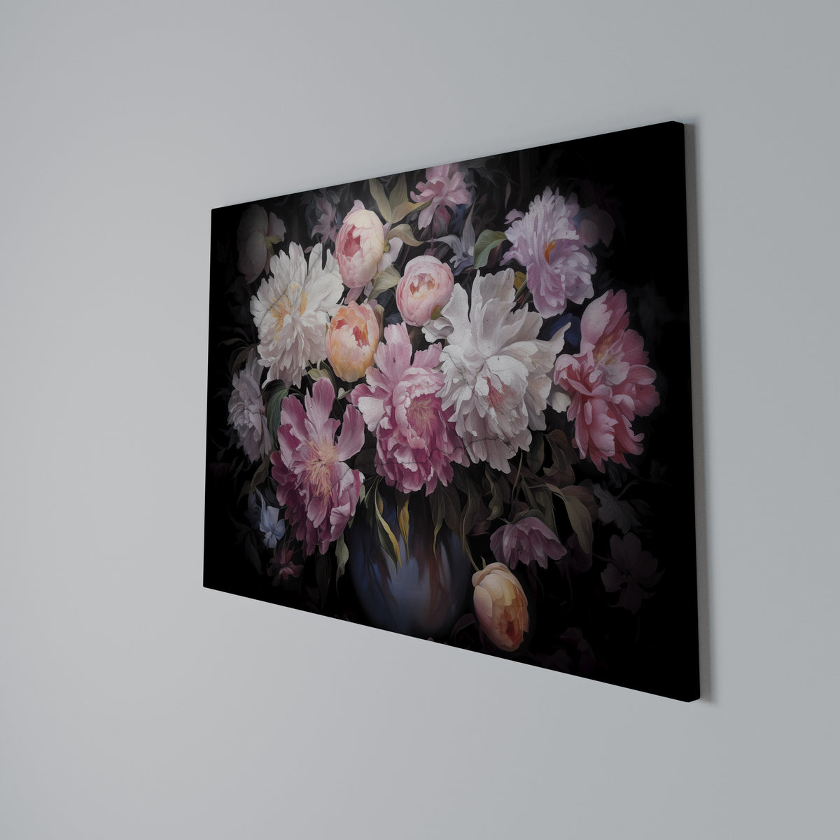 CRASHED PEONIES Stampa su tela orizzontale