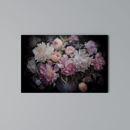 CRASHED PEONIES Stampa su tela orizzontale