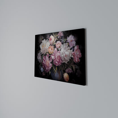 CRASHED PEONIES Stampa su tela orizzontale