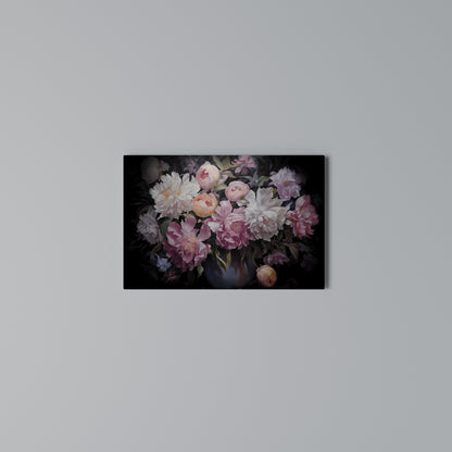 CRASHED PEONIES Stampa su tela orizzontale
