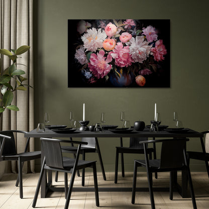 CRASHED PEONIES Stampa su tela orizzontale