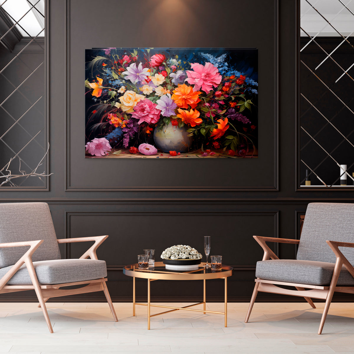 EUPHORIC BOUQUET Stampa su tela orizzontale