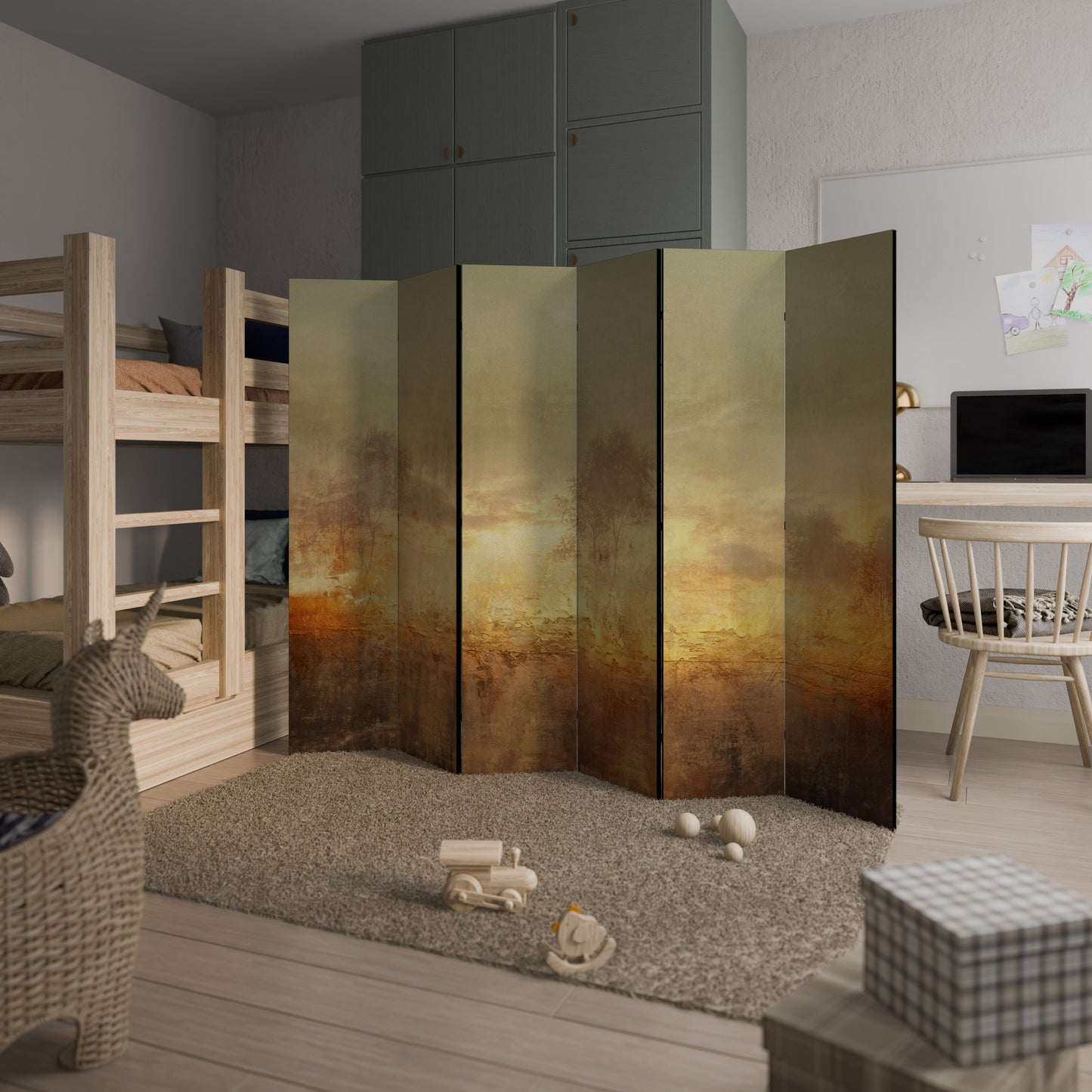 Divisorio decorativo per ambienti AMBER DREAMSCAPE a 6 pannelli