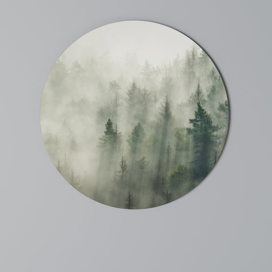 MISTY FOREST Round Wall Art